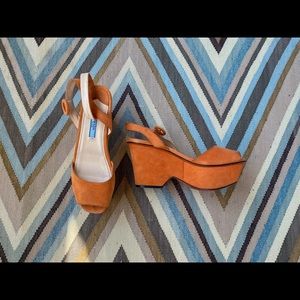 Prada platform suede shoes
